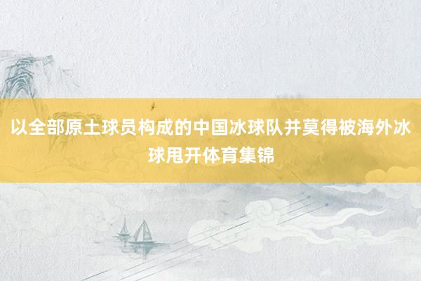 以全部原土球员构成的中国冰球队并莫得被海外冰球甩开体育集锦