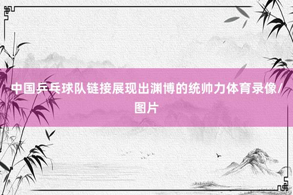 中国乒乓球队链接展现出渊博的统帅力体育录像/图片