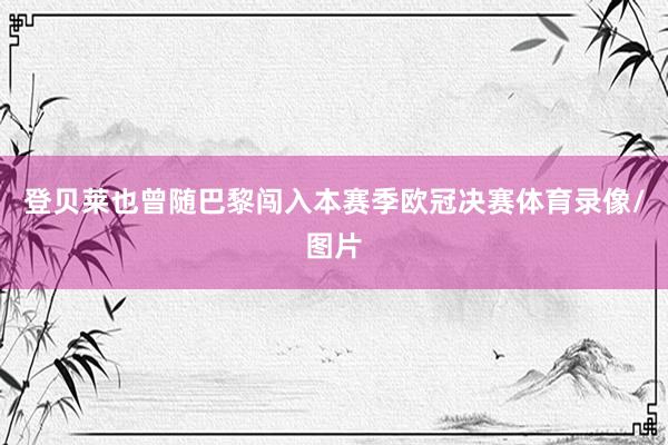 登贝莱也曾随巴黎闯入本赛季欧冠决赛体育录像/图片