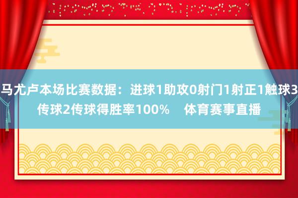 马尤卢本场比赛数据：进球1助攻0射门1射正1触球3传球2传球
