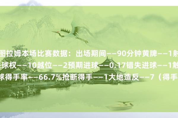 图拉姆本场比赛数据：出场期间——90分钟黄牌——1射门——2