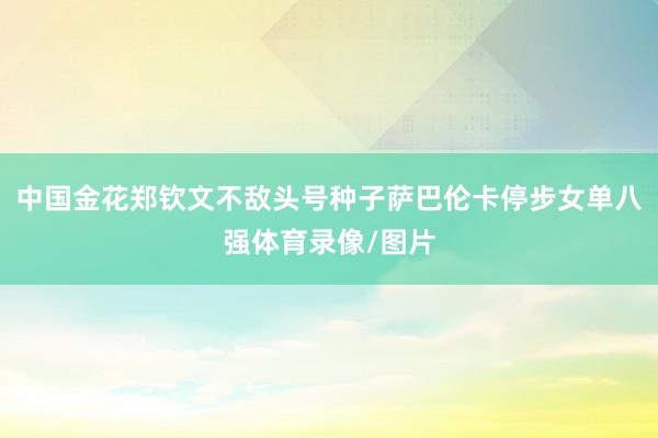 中国金花郑钦文不敌头号种子萨巴伦卡停步女单八强体育录像/图片