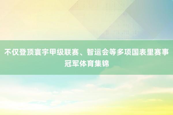不仅登顶寰宇甲级联赛、智运会等多项国表里赛事冠军体育集锦