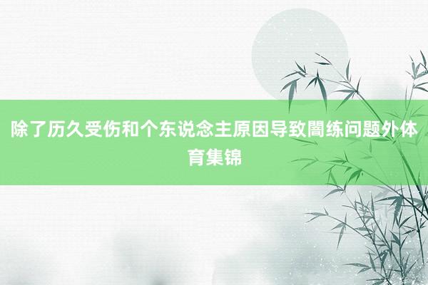 除了历久受伤和个东说念主原因导致闇练问题外体育集锦