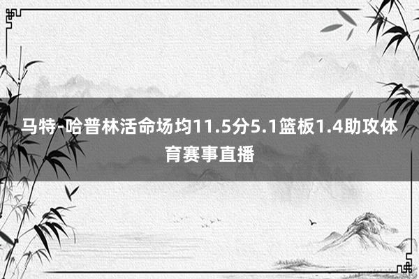 马特-哈普林活命场均11.5分5.1篮板1.4助攻体育赛事直