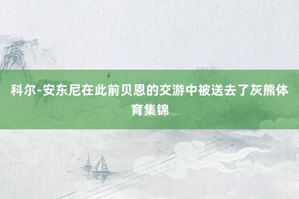 科尔-安东尼在此前贝恩的交游中被送去了灰熊体育集锦