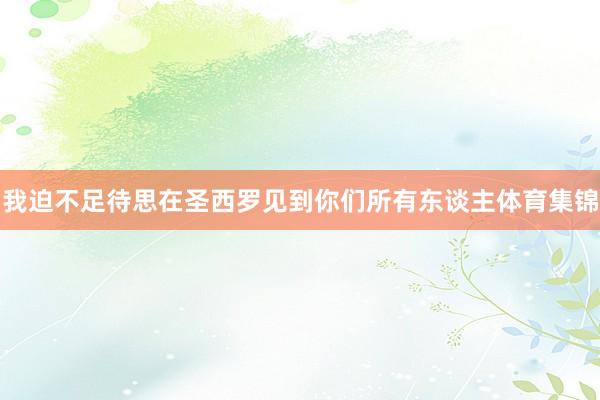 我迫不足待思在圣西罗见到你们所有东谈主体育集锦
