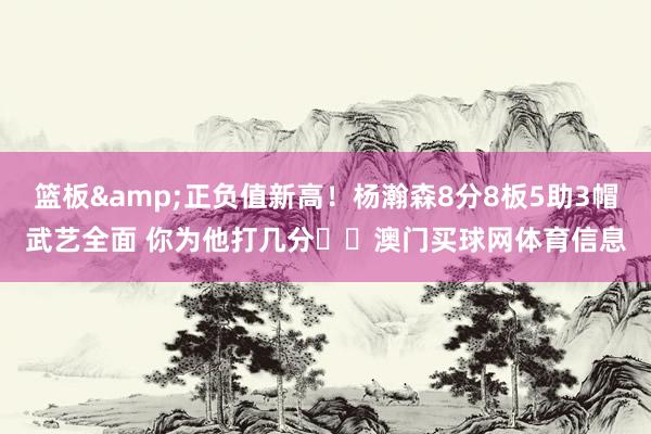 篮板&正负值新高！杨瀚森8分8板5助3帽武艺全面 你