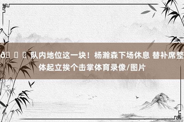 😝队内地位这一块！杨瀚森下场休息 替补席整体起立挨个击掌体育
