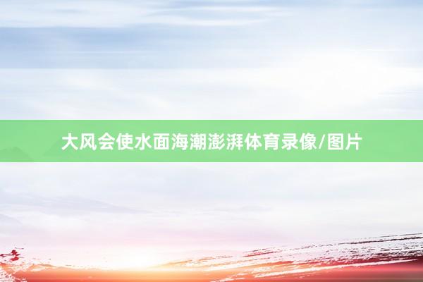 大风会使水面海潮澎湃体育录像/图片