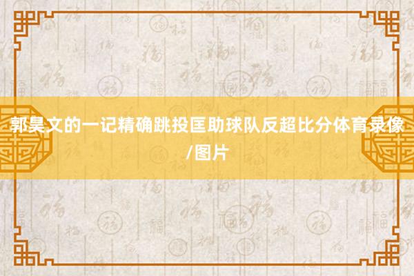 郭昊文的一记精确跳投匡助球队反超比分体育录像/图片