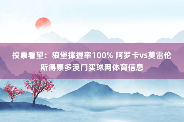 投票看望：狼堡撑握率100% 阿罗卡vs莫雷伦斯得票多澳门买