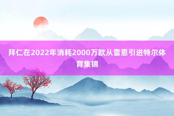 拜仁在2022年消耗2000万欧从雷恩引进特尔体育集锦