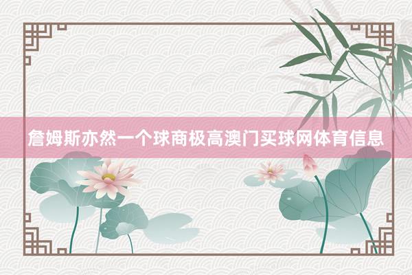 詹姆斯亦然一个球商极高澳门买球网体育信息