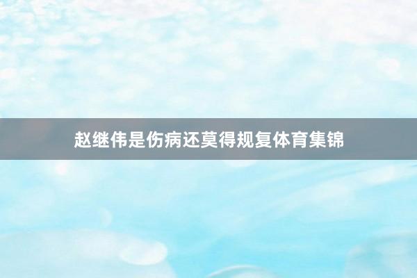 赵继伟是伤病还莫得规复体育集锦