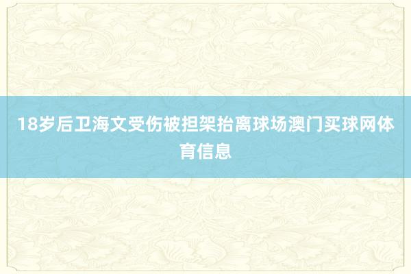 18岁后卫海文受伤被担架抬离球场澳门买球网体育信息