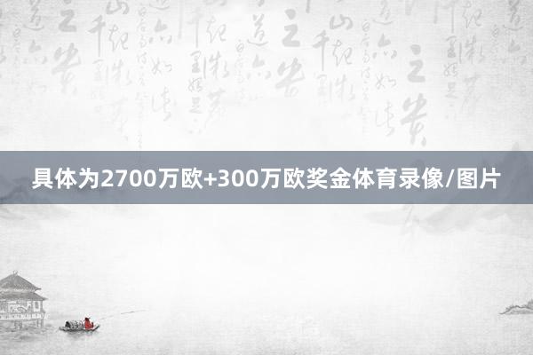 具体为2700万欧+300万欧奖金体育录像/图片