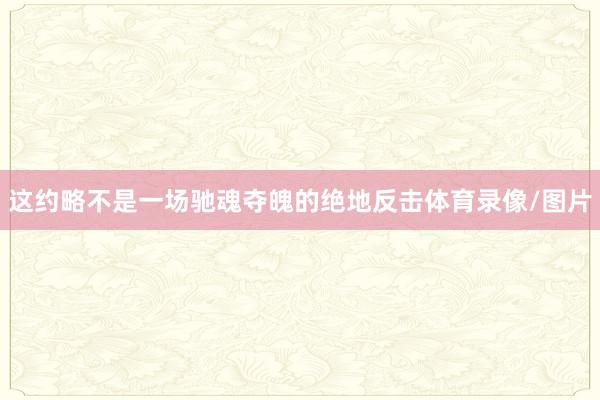 这约略不是一场驰魂夺魄的绝地反击体育录像/图片