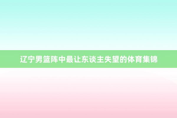 辽宁男篮阵中最让东谈主失望的体育集锦