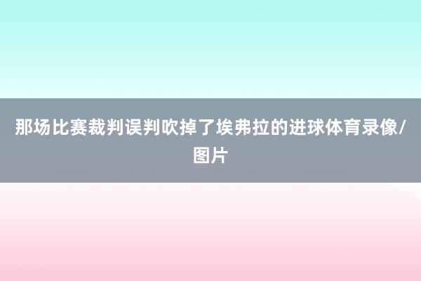 那场比赛裁判误判吹掉了埃弗拉的进球体育录像/图片
