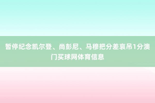 暂停纪念凯尔登、尚彭尼、马穆把分差哀吊1分澳门买球网体育信息
