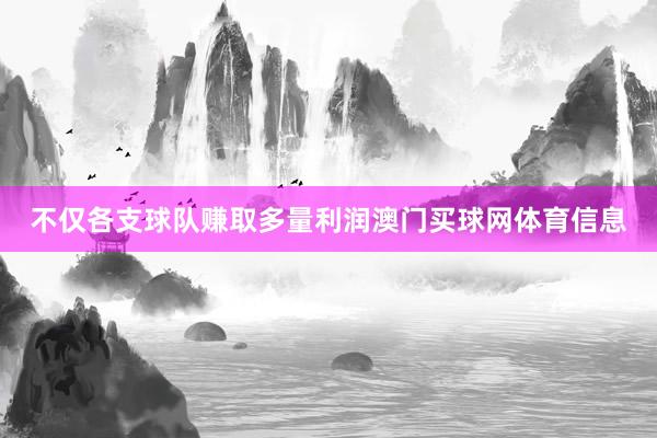 不仅各支球队赚取多量利润澳门买球网体育信息