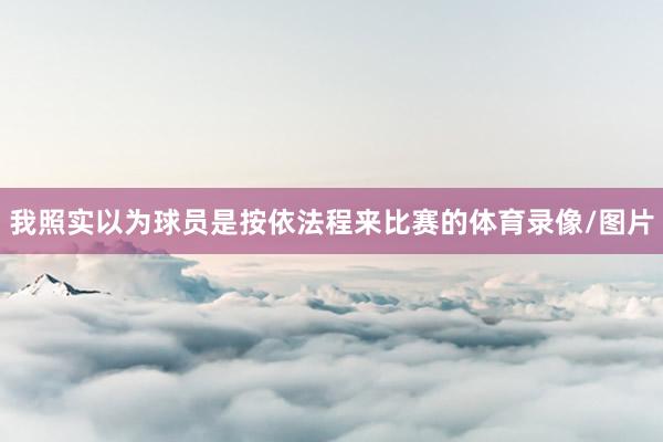 我照实以为球员是按依法程来比赛的体育录像/图片