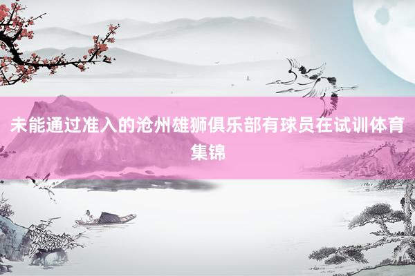 未能通过准入的沧州雄狮俱乐部有球员在试训体育集锦