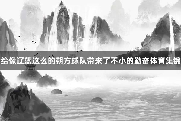 给像辽篮这么的朔方球队带来了不小的勤奋体育集锦