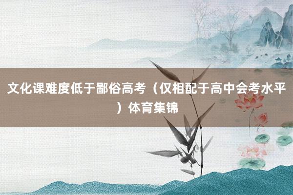 文化课难度低于鄙俗高考（仅相配于高中会考水平）体育集锦