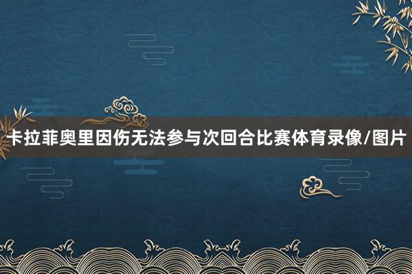 卡拉菲奥里因伤无法参与次回合比赛体育录像/图片