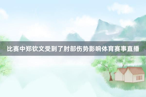 比赛中郑钦文受到了肘部伤势影响体育赛事直播
