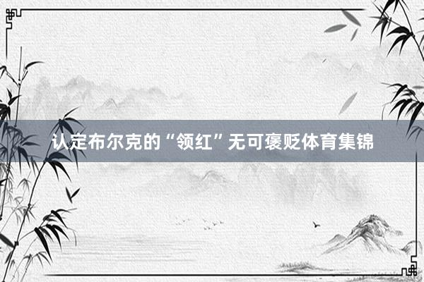 认定布尔克的“领红”无可褒贬体育集锦