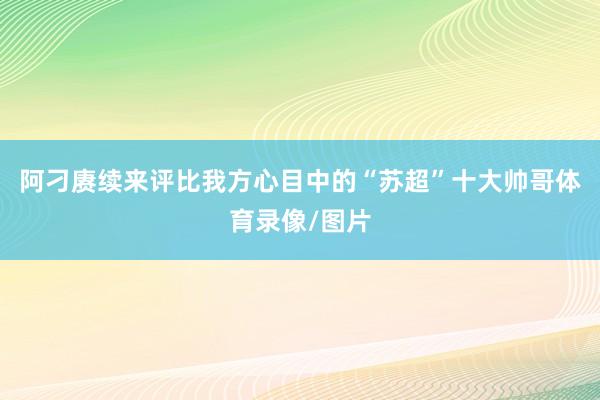 阿刁赓续来评比我方心目中的“苏超”十大帅哥体育录像/图片