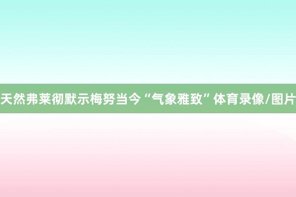 天然弗莱彻默示梅努当今“气象雅致”体育录像/图片