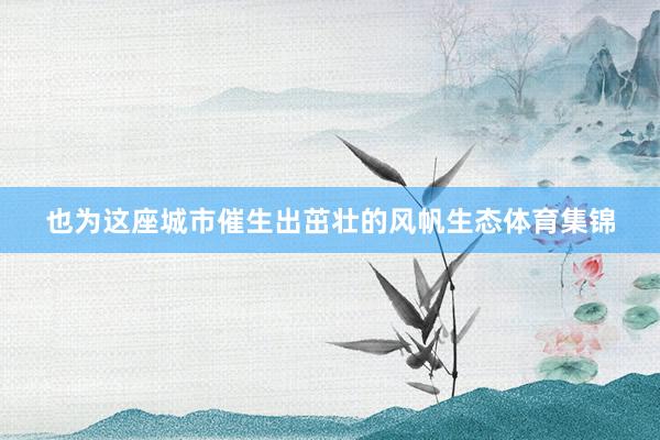 也为这座城市催生出茁壮的风帆生态体育集锦