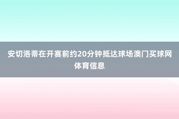 安切洛蒂在开赛前约20分钟抵达球场澳门买球网体育信息
